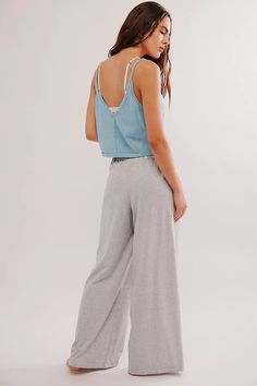 Out And About Pants | Free People Casual Wide Leg Sleepwear, Casual Wide Leg Sleepwear For Spring, Cotton Wide-leg Sleepwear For Lounging, Solid Wide Leg Sleepwear For Spring, Solid Color Wide Leg Sleepwear For Spring, Cotton Wide Leg Sleepwear For Lounging, Comfortable Wide-leg Sleepwear With Elastic Waistband, Comfortable Wide Leg Sleepwear With Elastic Waistband, Casual Relaxed Fit Bottoms For Home