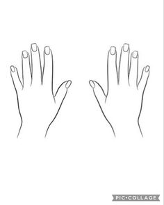 two hands are shown with their fingers extended