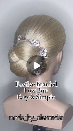 Easy Elegant Bun Tutorial, Romantic Hairstyle Tutorial, Easy Romantic Updo Tutorial, Bridal Hair Bun Tutorial Videos, Elegant Updo Tutorial Videos, Updo Easy, Easy Braided Updo, Hair Tutorials Easy, Hair Artist