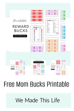 Free printable reward bucks and chore chart for kids from We Made This Life. Behavior Bucks Reward System, Reward Charts, Behaviour Strategies, Reward Chart Kids, Kids Rewards