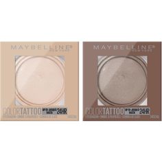 Maybelline Color Tattoo 24HR Longwear Cream Eyeshadow, Front Runner & High Roller Maybelline Color Tattoo, Runners High, High Roller, Front Runner, Cream Eyeshadow, Color Tattoo, Try On, Maybelline, Cream