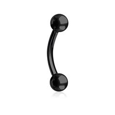 an image of a black metal balled barbell with two balls on the end