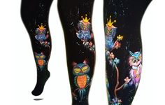 Cute Owl Tights Hand painted tights- you can order in any size, just tell me your height and weight. Please, contact me before you order! These tights are MADE TO ORDER This one on the photo are 100 denier tights, unique and very comfortable. The paint is high quality, decorative water baised for fabric- for any tipe of fiber. The colors are resistant to washing at 30 degrees celsius, but I recommend washing by hands. I painted it with all my love and passion, for me painting isn't just hobby- i Plus Size Tights, Yoga Tights, High Waisted Yoga Leggings, Leopard Leggings, Animal Print Leggings, Leopard Print Leggings, Printed Yoga Leggings, Bunny Earrings, Hand Painted Earrings