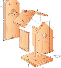 the diagram shows how to build a birdhouse