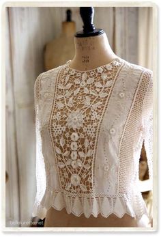 Irish Lace Crochet, Linens And Lace, Irish Lace, Moda Vintage, Mode Vintage, Mode Inspiration, Sewing Clothes, Lace Blouse, Vintage Lace