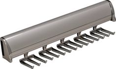 a large metal rack with six hooks on it's sides and two ends to each side