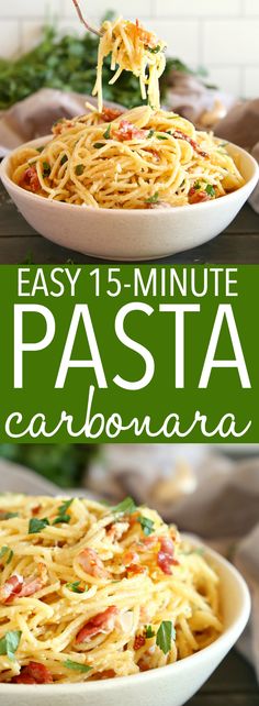 this easy 15 minute pasta recipe is the perfect way to use up leftover spaghetti