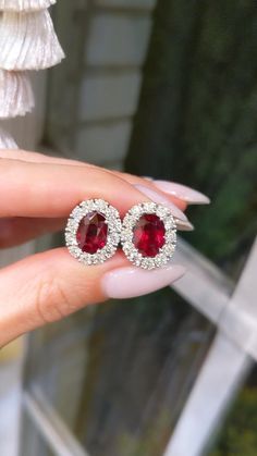 If you want to give someone special something truly unique, then these ruby diamond earrings are a great choice. They will become an unforgettable gift that will be appreciated for many years. And if you want to buy them for yourself, then these earrings will be a great addition to any outfit. They will emphasize your personality and style. You will feel special and confident wearing these jewelry! Elegant Ruby Diamond Earrings, Luxury Ruby Earrings, Luxury Polished Ruby Jewelry, Exquisite Red Ruby Earrings, Luxury Ruby Gemstone Diamond Earrings, Ruby Earrings, Ruby Jewelry, Ruby Diamond, Natural Ruby