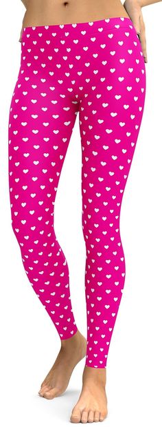 If you love pink, if you love hearts than these White Mini Hearts Pink Leggings are everything you love.; hot pink, white hearts, super soft stretchy material, handmade. These leggings will become your new favorite!
Be Happy, Be Bright, Be You with Gearbunch Fitted Pink Bottoms With Heart Print, Cute Pink Stretch Leggings, Trendy Pink Heart Print Bottoms, Trendy Pink Bottoms With Heart Print, Valentine Collection, 100 Squats, White Hearts, White Leggings, Soft Leggings