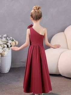 Floral One Shoulder Chiffon Junior Bridesmaid Dresses Junior Bridesmaid Dresses, Junior Bridesmaid, Chiffon Dress, Floral Pattern, One Shoulder, Bridesmaid Dresses, Perfect Fit, Chiffon, Twist