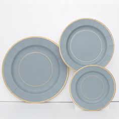 25 Pack | 10inch Dusty Blue Gold Rim Sunray Disposable Dinner Plates Flower Party, Disposable Plates, Flower Centerpieces Wedding, Plastic Plates, Paper Plates Party, Fabric Bolts, Party Plates, Dessert Plates, Wedding Napkins