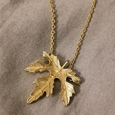 This Is So Beautiful, Pictures Do No Justice! This Leaf Pendant Is Double Strung And Beautifully Detailed! Perfect For The Fall Season! No Stamps Or Markings! Please Look At All Photos As They Are A Part Of The Description And Show Measurements! Price Is Firm!!!!! Smoke Free, Pet Friendly Home! (Dogs) I Ship Same Or Next Business Day! Yellow Gold Leaf Necklace For Gift, Elegant Gold Plated Leaf-shaped Jewelry, Gold Plated Leaf-shaped Jewelry, Gold Leaf-shaped Nature-inspired Necklace, Unique Gold Jewelry Designs, Gold Leaf Pendant, Gold Leaf Necklace, Curved Bar Necklace, Red Beaded Necklaces