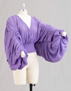 Very stylish & classy Sexy and comfortable Lightly sheer Balloon sleeves Flirty and fun Artist Fashion, Purple Top, Inspo Board, Artist Style, Stain Glass, Batwing Sleeve, Balloon Sleeves, Bat Wings, Fashion Sewing