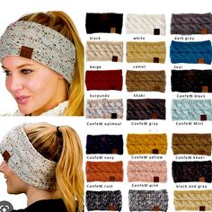 women's knitted headbands in various colors and sizes