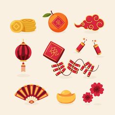 chinese new year's decorations and symbols