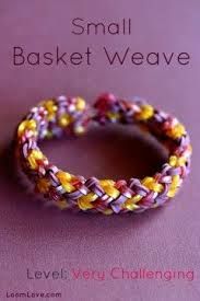 small basket weave bracelet is shown on a pink surface with the words, level very challenging