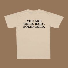 * 100% cotton (Heather colors contain polyester) * Fabric weight: 5.5 oz (155 g/m2) * Pre-shrunk * DTG print with 100% Ecotex certificated water based pigment inks * Unisex(Men's Sizing) Size guide can be found in the product pictures. Gold T-shirt With Letter Print For Summer, Basic Organic Cotton T-shirt With Graphic Print, Gold T-shirt With Screen Print, Short Sleeve, Gold Short Sleeve T-shirt With Screen Print, Gold Short Sleeve T-shirt With Direct Printing, Gold Crew Neck T-shirt With Screen Print, Gold Cotton Tops With Logo Print, Basic Organic Cotton T-shirt With Logo Print, Trendy Gold Cotton T-shirt