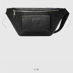 Brand New In Box Gucci Gg Black Leather Bumbag. New Style. Very Versatile And Goes With Everything! Gg Belt, Guccio Gucci, Gg Monogram, Leather Belt Bag, Leather Luggage, Monogrammed Leather, Waist Strap, Adjustable Belt, Flap Pocket