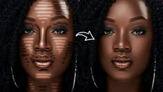 two black women with different facial shapes and hair