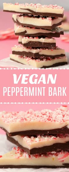 vegan peppermint bark is the perfect treat for valentine's day or any special occasion