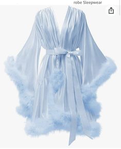 Feather Robes, Bridal Dressing Gown, Robes Silk, Sky Blue Colour, Pijamas Women, Robe Silk, Night Gown Dress, Lingerie Nightgown