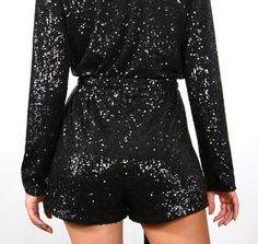 Our "Short Jumper" is a very sexy flirty style. The style that has a wrap front and a self belt. The self belt can be removed and you can put any amazing belt you desire. The jumper is not a skin tight fit, more of an elegant pull on style and we offer a Small/Medium size and the jumper is fully lined. Black Sequin and black liner Dry clean only Fitted Party Bottoms With Belt, Chic Party Bottoms With Belt Detail, Chic Bottoms With Belt Detail For Party, Chic Party Bottoms With Tie Waist, Fitted Bottoms With Belt Detail For Night Out, Flirty Style, Black Liner, Sequin Shorts, Black Sequins