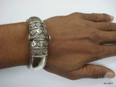 "Traditional design sterling silver bangle bracelet cuff from Rajasthan India. Great handmade design, Good for your jewellery collection. Inner diameter - 6 cm(2.36\") Inner circumference - 18.84 cm(7.4\") width - 2 cm Weight - 76 grams Material - Good sterling silver." Traditional Sterling Silver Bangle With Polished Finish, Traditional Silver Bangle With Polished Finish, Silver Polished Cuff Bangle, Silver Cuff Bangle With Polished Finish, Silver Cuff Bracelet For Ceremonial Occasions, Traditional Sterling Silver Cuff Bangle, Silver Sterling Cuff Bangle, Silver Fusion Cuff Bracelet Gift, Ceremonial Bangle Cuff Bracelet With Polished Finish