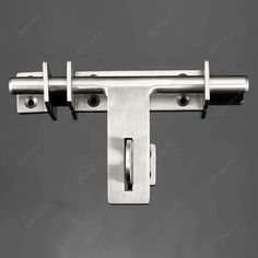 an image of a metal door handle on a gray background