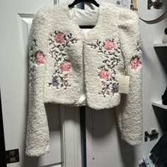 Nadine Embroidered Jacket, Tularosa. Perfect Condition Never Worn Tag Still On. Elegant Winter Outerwear With Floral Embroidery, Elegant Floral Embroidered Winter Outerwear, Elegant Floral Embroidered Outerwear For Spring, White Floral Embroidered Winter Outerwear, Winter White Outerwear With Floral Embroidery, Elegant Long Sleeve Outerwear With Multicolor Embroidery, Elegant Multicolor Embroidered Long Sleeve Outerwear, Elegant Multicolor Embroidered Outerwear, Elegant Embroidered Spring Outerwear