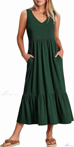 Elluis - Chic Layered Design Sleeveless Flared Skirt Maxi Beach Dress for Effortlessly Stylish Casual Attire Maxi Beach Dress, Basic Skirt, Skirt Maxi, Beach Maxi Dress, Layered Design, Tier Skirt, Casual Attire, Flared Skirt, Tiered Skirt