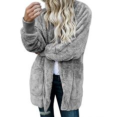 Brand New Faux Sherpa Cardigan Sweater Jacket Pockets Multiple Colors Available Bundle With Other Items I Have For Sale To Save On Shipping And Receive Additional Discounts Trendy Winter Coats, Casual Winter Coat, Mens Overcoat, Women Long Cardigan, Womens Sherpa, Winter Fashion Coats, Warm Cardigan, Long Coat Jacket, Jacket Cardigan