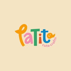 the word patte is written in multicolors on a beige background with an orange and