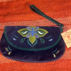 Lucky Brand Blue Jeans America Velvet Mini Bag New With Tags. Measures About 9.25 Inches Wide And 5.25 Inches Tall. Vintage Blue Embroidered Bag, Brand Bags, Mini Bags, Lucky Brand, Mini Bag, Blue Jeans, Dream Closet, Blue Green, Bag Lady