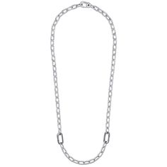 Pandora Me CollectionMicro inspirations with major impact.
Your statement jewelry starts here: this sterling silver Pandora ME Link Chain Necklace has endless styling possibilities to choose from, with two openable styling connectors at the front - designed with grooved surfaces to set them apart - twelve links between each styling connector and a small carabiner clasp closure. You can keep the original length, make your link chain longer or turn it into a choker, all by adding and taking away l Modern White Gold Chunky Chain Jewelry, Silver Link Necklace With Solid Construction, Silver Necklace With Solid Link Construction, Modern Silver Chain Necklace With Rectangular Links, Modern Silver Cable Chain Necklace, Silver Jewelry With Rectangular Link Chain, Modern Silver Necklace With Rectangular Links, Modern Silver Jewelry With Rectangular Links, Modern Silver Paperclip Chain Jewelry