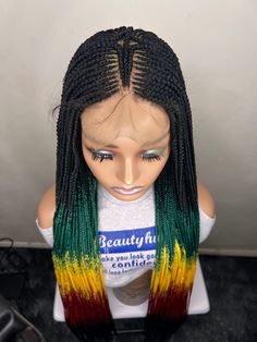 PLEASE NOTE: Before placing your order, help send your telephone number in the order message box as required by DHL Express for shipping. This wig is ready to ship and will be shipped within 2 working days  DESCRIPTION Colour  1 and other colour ombre Lenght: 45 inches  A strong wig cap with an Elastic Band to help with a firm but comfortable closure (5x5") You can hardly tell its a wig! Very natural Light weight  This can be customized in different colour combinations and blend, with or without Jade Braids Wig, Wigs Braids, Ombre Box Braids, Braids Wigs, Braid Wig, Wig For Black Women, Box Braid Wig, Braided Wigs, Box Braid