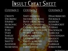 the insult heat sheet is shown in black and white, with orange flames surrounding it