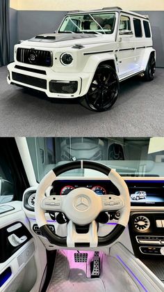 the interior and dashboard of a mercedes g - class