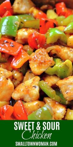 sweet and sour chicken stir fry with peppers