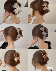 Hairstyle Hair Clip, Style With Accessories, Hair Clip Hairstyles, Elegant Updos, Wine Hair