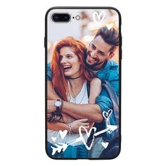 an image of two people with hearts and arrows on the back of a phone case