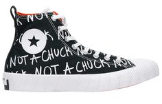 Converse Chuck 70 Hi 'UNT1TL3D - Black' Black/White/Bold Mandarin 166502C Converse Black Sneakers With Graphic Print, Chuck 70 Low, Run Star Hike, Converse Style, Converse Chuck 70, Black Gums, Chuck 70, University Blue, One Star