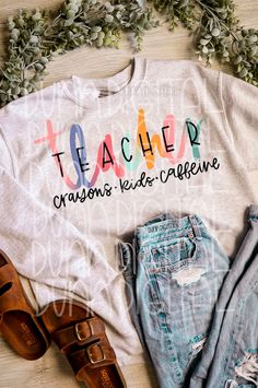 Sublimated Shirt Ideas, Sublimation Tee Shirt Ideas, Future Teacher Shirts Designs, Daycare T Shirt Designs, Teacher Life Shirt, Cute Teacher Shirts Vinyl, Teachers Shirts Designs, Teacher Tees Shirts, Sublimation T Shirt Design Ideas