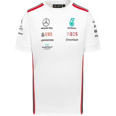 Mercedes AMG Petronas F1 2023 Men's Driver T-Shirt - Black/White T-shirts White Smoke Steve Mcqueen Le Mans, Amg Petronas F1, Mercedes Amg F1, F1 2023, Mercedes Amg Petronas, Petronas F1, Amg Petronas, Mercedes Benz Amg, Team Wear