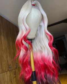 Lace Front Wig Virgin Human Hair Red Ombre 150%Density 18" Custom Color Wigs, Red Ombre Hair, Brazilian Hair Wigs, Lace Fronts, Creative Hair Color, Dyed Hair Inspiration, Beautiful Wigs, Hot Hair Styles