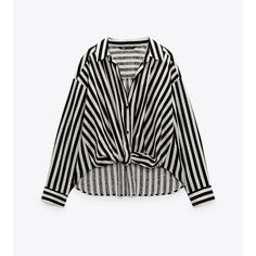 Nwt Zara Striped Black And White Linen Blend Button Up Shirt. Chic Striped Blouse With Buttons, Chic Striped Blouse With Button Closure, Casual Black And White Tops For Work, Zara Black Collared Blouse, Black Collared Zara Blouse, Spring Workwear Black And White Tops, Black And White Tops For Workwear In Spring, Black And White Tops For Work In Spring, Black And White Tops For Spring Workwear