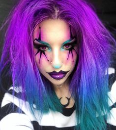 Evil Clown Makeup, Crazy Halloween Makeup, Evil Face, Face Paint Ideas, Evil Clown, Candy Makeup, Pretty Eye Makeup, Clown Face