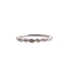 Sterling Silver Stack Band Ring with Alternating Marquis and Round White Sapphires Homemade Jewelry, Mixed Metals, White Sapphire, Band Ring, Band Rings, Initials, Sapphire, Band, Sterling Silver