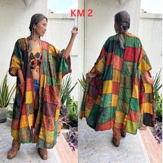 Boho Patchwork duster kimono mixed with woven, block print, stone wash cotton One size fit all.Can be worn both side. (reversible) 100 % cotton  Stone wash so fabric is soft and comfortable. Model height  5'5 NOTE: If you select KM5 i will pick for you from the Photo All style 5 and Style D will will select for you from the photo All Style D!! Measurements: One size fit all. Length 53 inches. Bust, Hip are Free CARE Machine wash cold. Boho Patchwork, Plus Size Kimono, Maxi Kimono, Kimono Duster, Long Jacket, Jumpers And Cardigans, Cardigans For Women, One Size Fits All, Block Print