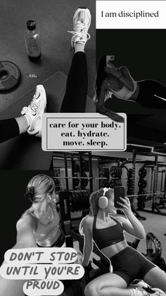 black and white photo of two women in the gym, one is taking a selfie with her cell phone