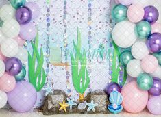 Mermaid Photography Backdrop - the Sea, Trident, Beach, Starfish, Beaded Curtain, Ocean, Purple, Teal, Shells, Cake Smash Coral by PhotoPropFloorsDrops on Etsy Ocean Purple, Mermaid Photography, Beaded Curtain, Beaded Curtains, Purple Teal, Cake Smash